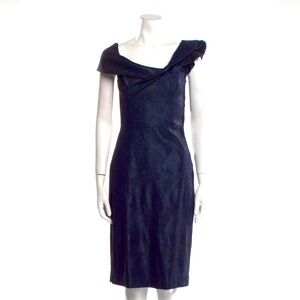 Teri Jon designer midi in navy with muted sparkles - new with tags, size 6